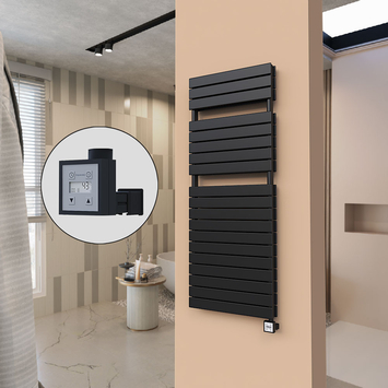  - 21H Sèche Serviettes Electrique 600x1550 Noir mat Ktx3 1000 W