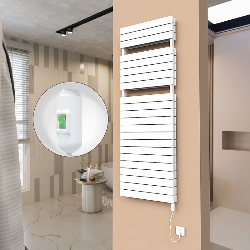 21H Sèche Serviettes Electrique 600x1772 Blanc (On/Off) 1500 W