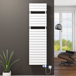 Radiva - 21H Sèche Serviettes Electrique 600x1772 Blanc (Thermostat Musa) 1500 W