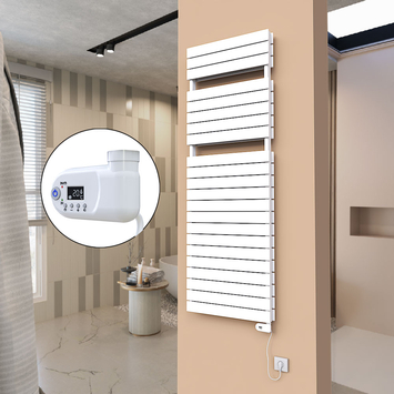 21H Sèche Serviettes Electrique 600x1772 Blanc (Thermostat Thesis) 1500 W - Thumbnail