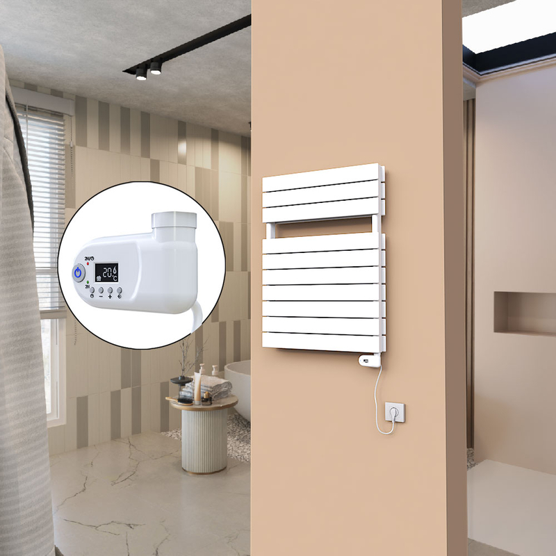 21H Sèche Serviettes Electrique 600x810 Blanc (Thermostat Thesis) 900 W