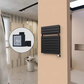  - 21H Sèche Serviettes Electrique 600x810 Noir mat Ktx3 1000 W