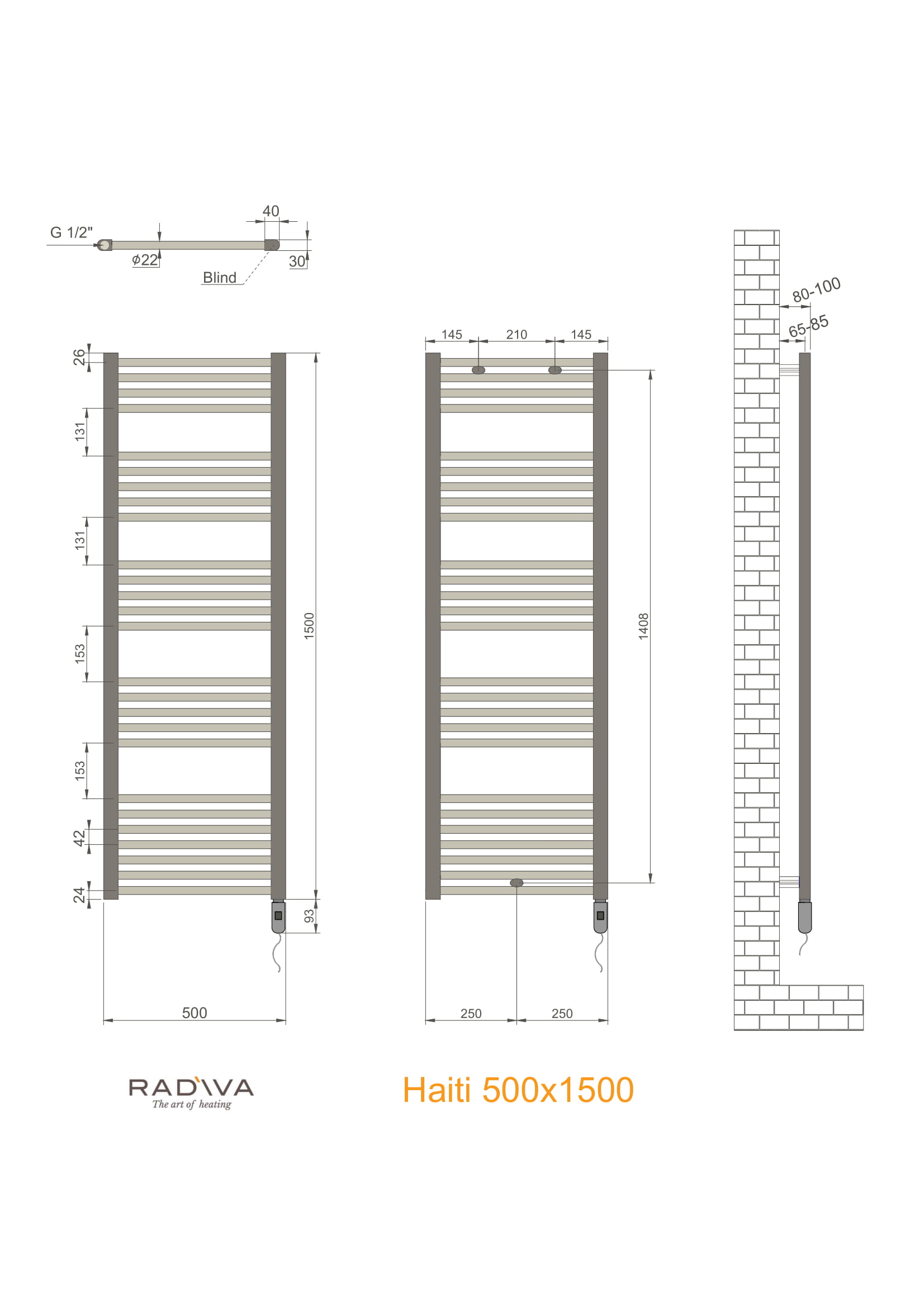 Haiti Elektrikli Havlupan On-Off Teknik Resim 500x1500