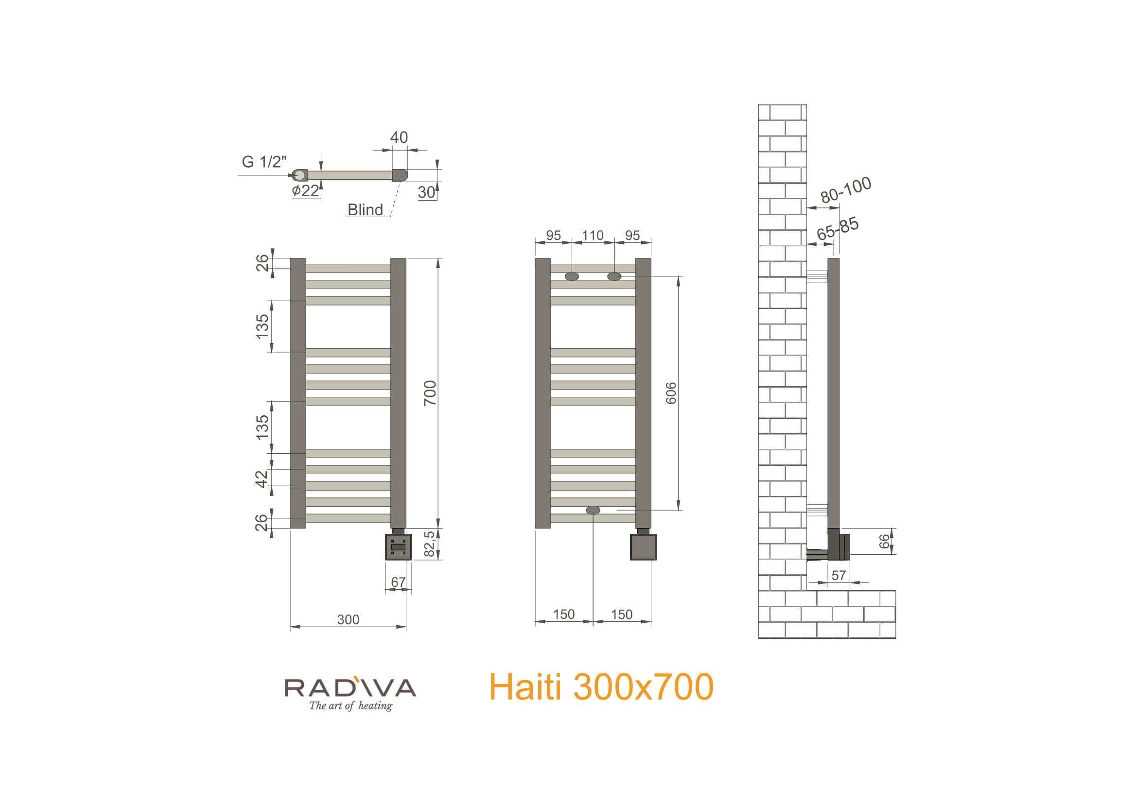 Haiti Elektrikli Havlupan 300X700 KTX3-Model Teknik Resim