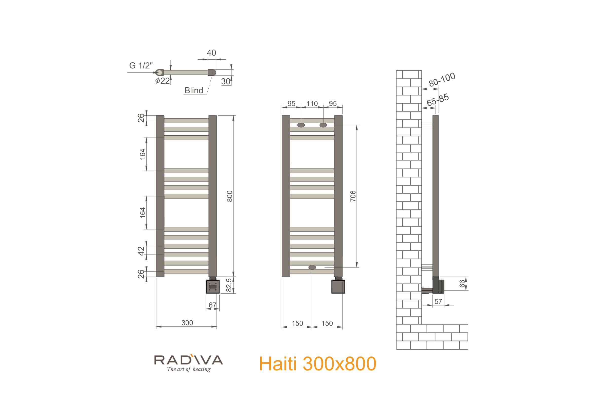 Haiti Elektrikli Havlupan 300X800 KTX3-Model Teknik Resim