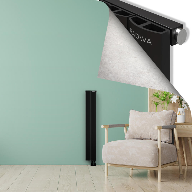 ADONIS Radiateur en Aluminium 1200x185 Noir