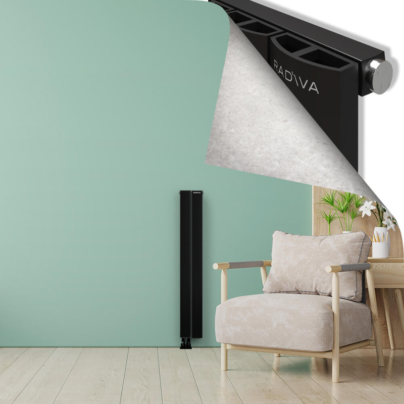 ADONIS Radiateur en Aluminium 1200x185 Noir