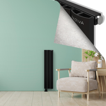 ADONIS Radiateur en Aluminium 1200x280 Noir - Thumbnail