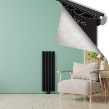 ADONIS Radiateur en Aluminium 1200x375 Noir - Thumbnail