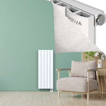 ADONIS Radiateur en Aluminium 1200x470 Blanc - Thumbnail