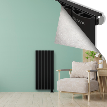 ADONIS Radiateur en Aluminium 1200x565 Noir - Thumbnail