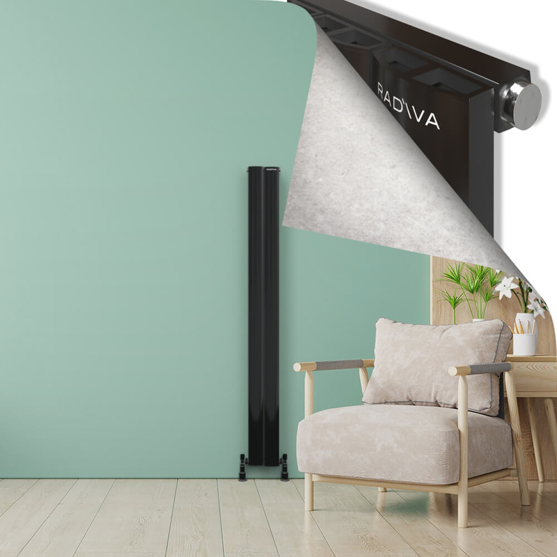 ADONIS Radiateur en Aluminium 1800x185 Plasma Noir