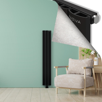ADONIS Radiateur en Aluminium 1800x280 Noir - Thumbnail