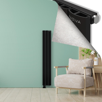 ADONIS Radiateur en Aluminium 1800x280 Noir - Thumbnail