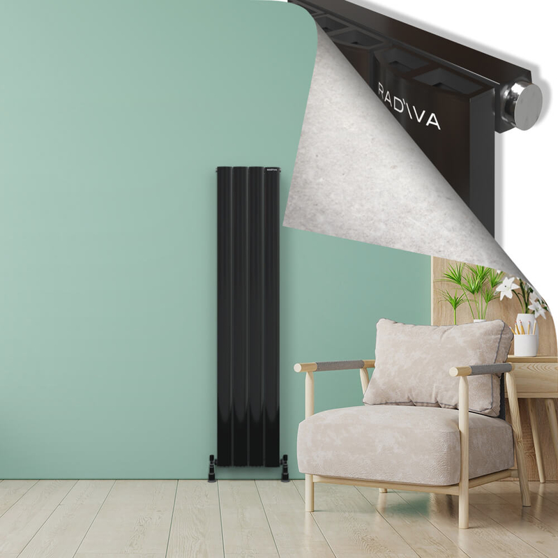 ADONIS Radiateur en Aluminium 1800x375 Plasma Noir