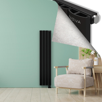 ADONIS Radiateur en Aluminium 1800x375 Noir - Thumbnail