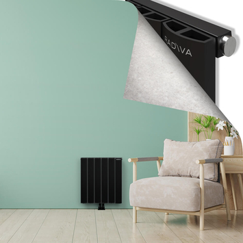 ADONIS Radiateur en Aluminium 600x565 Noir - Thumbnail