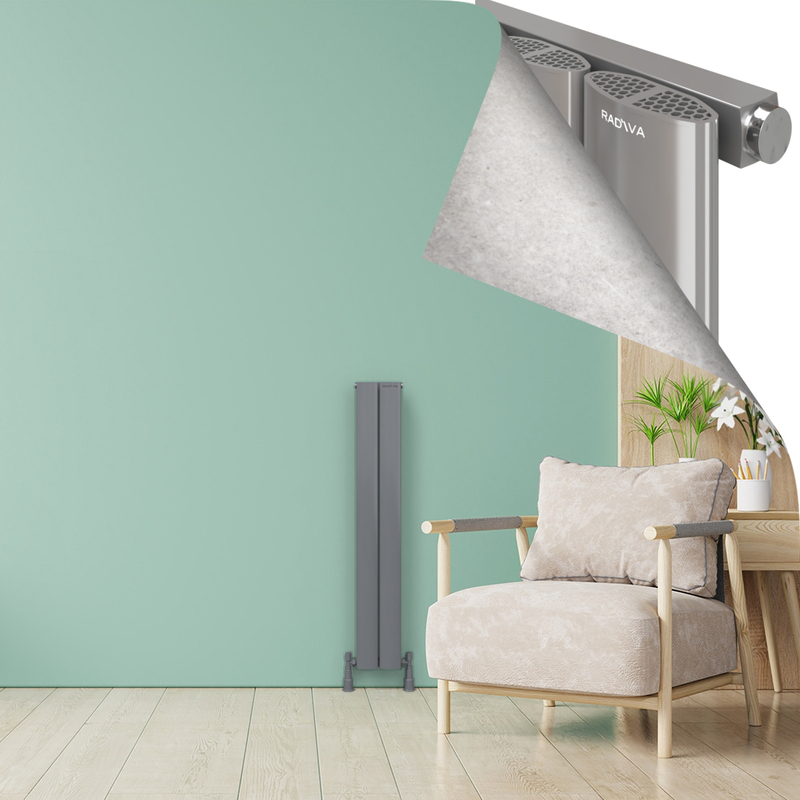 AJUGA Aluminium Radiator 1200x185 Plasma Grey