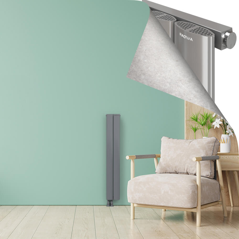 AJUGA Aluminium Radiator 1200x185 Plasma Grey
