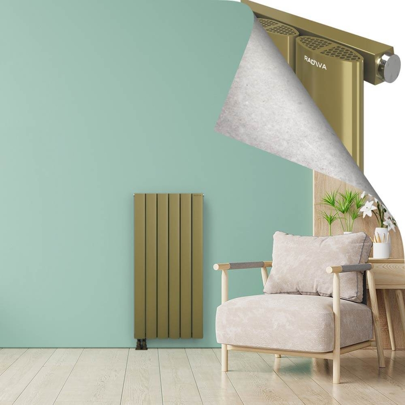 AJUGA Radiateur en Aluminium 1200x565 Plasma Laiton