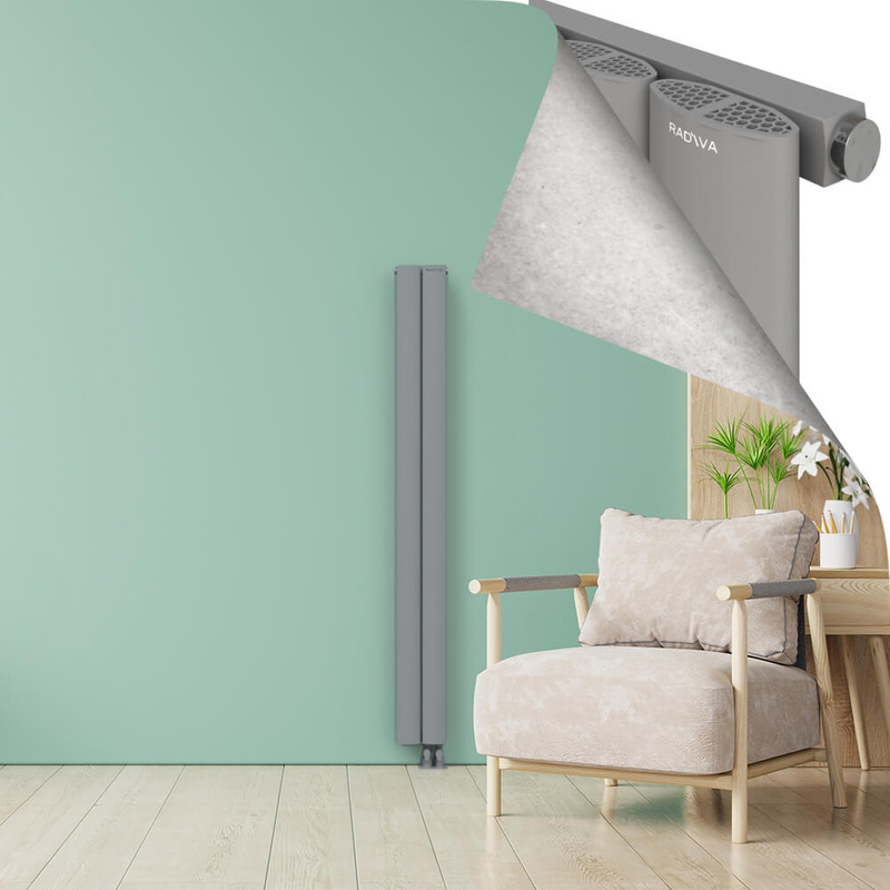 AJUGA Radiateur en Aluminium 1800x185 Gris