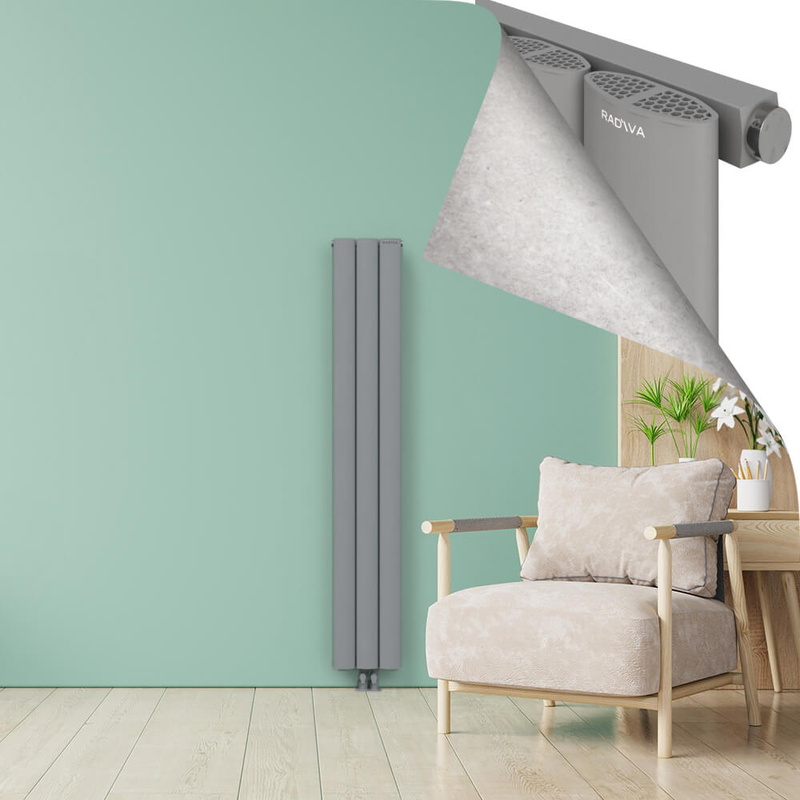 AJUGA Radiateur en Aluminium 1800x280 Gris
