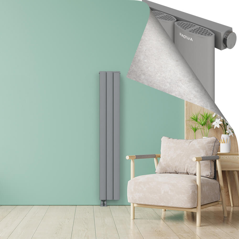 AJUGA Radiateur en Aluminium 1800x280 Gris