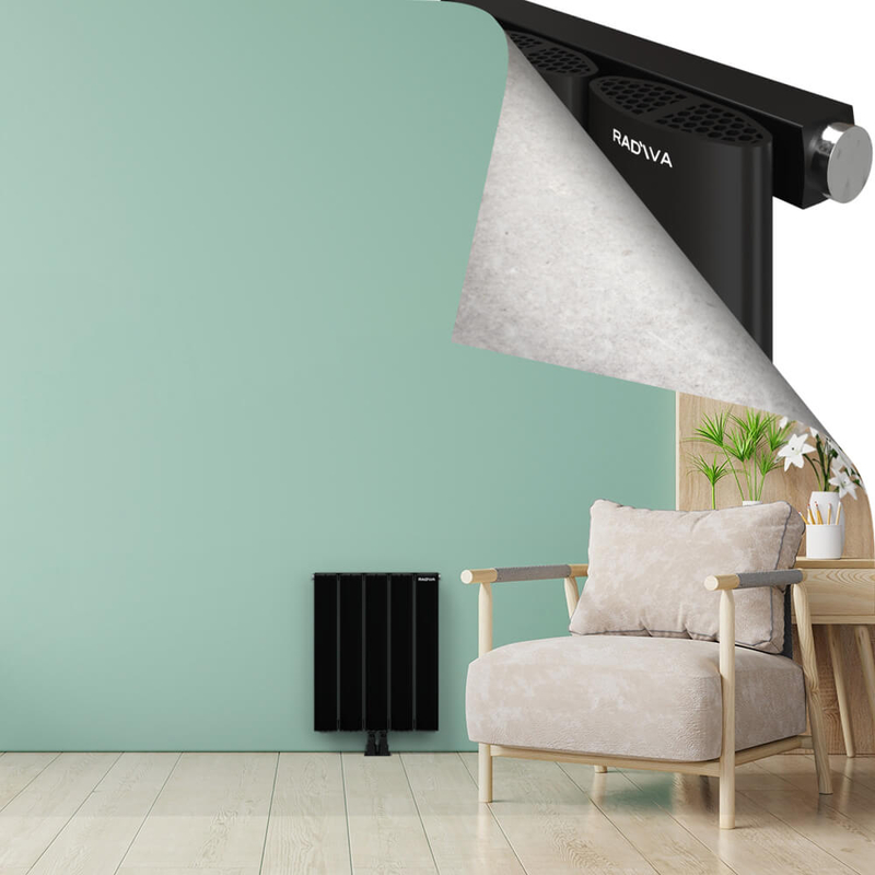 AJUGA Radiateur en Aluminium 600x470 Noir