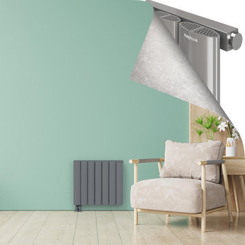 AJUGA Radiateur en Aluminium 600x660 Plasma Gris - Thumbnail