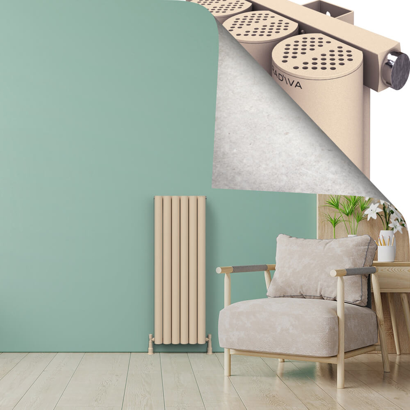 AKONIT Aluminium Radiator 1200x415 Cappucino