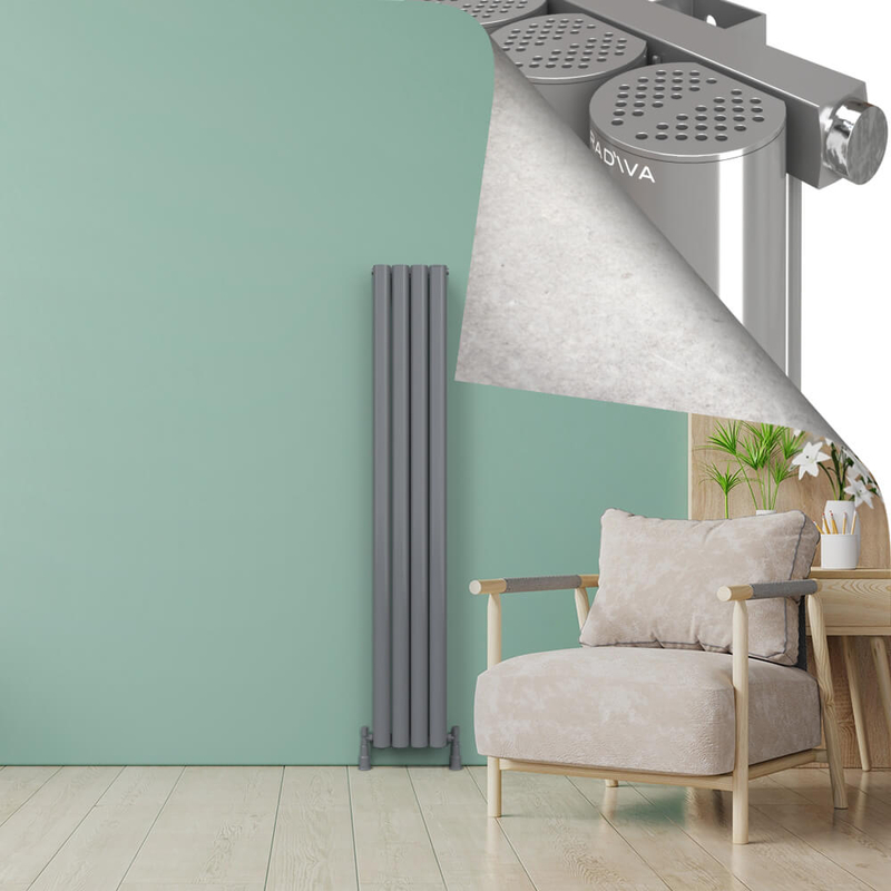 AKONIT Radiateur en Aluminium 1800x275 Plasma Gris