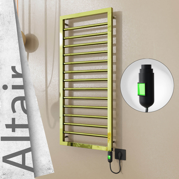 Radiva - Altair Elektrikli Paslanmaz Çelik Havlupan 400x1040 Altın (On/Off Düğmeli) 300W
