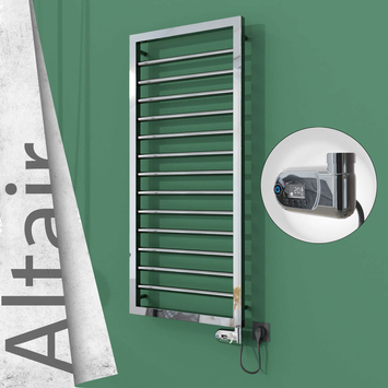 Radiva - Altair Elektrikli Paslanmaz Çelik Havlupan 400x1040 Ayna Polisaj (Thesis Termostat) 300W