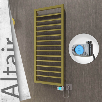 Radiva - Altair Elektrikli Paslanmaz Çelik Havlupan 400x1040 Satine Altın (Musa Termostat) 300W