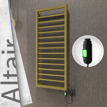Radiva - Altair Elektrikli Paslanmaz Çelik Havlupan 400x1040 Satine Altın (On/Off Düğmeli) 300W