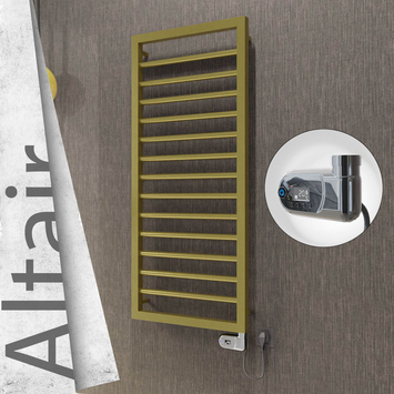Radiva - Altair Elektrikli Paslanmaz Çelik Havlupan 400x1040 Satine Altın (Thesis Termostat) 300W