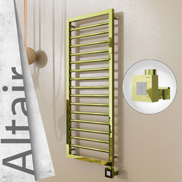 Radiva - Altair Elektrikli Paslanmaz Çelik Havlupan 400x1180 Altın (KTX1 Termostat) 300W