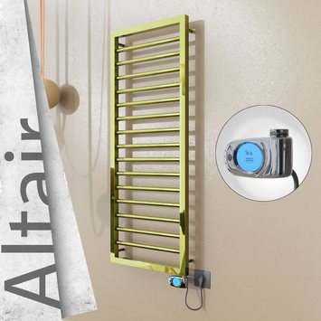 Radiva - Altair Elektrikli Paslanmaz Çelik Havlupan 400x1180 Altın (Musa Termostat) 300W
