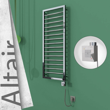 Radiva - Altair Elektrikli Paslanmaz Çelik Havlupan 400x1180 Ayna Polisaj (KTX1 Termostat) 300W Spiral Kablolu