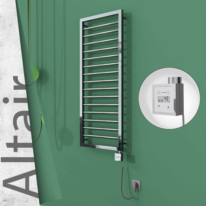 ALTAIR Elektrikli Paslanmaz Çelik Havlupan 400x1180 Ayna Polisaj (KTX3 Termostat) 300W Spiral Kablolu