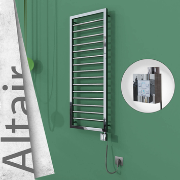 Radiva - Altair Elektrikli Paslanmaz Çelik Havlupan 400x1180 Ayna Polisaj (KTX4 Termostat) 300W Spiral Kablolu