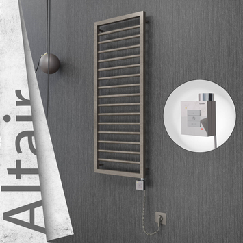 Radiva - Altair Elektrikli Paslanmaz Çelik Havlupan 400x1180 Satin Polisaj (KTX1 Termostat) 300W Spiral Kablolu