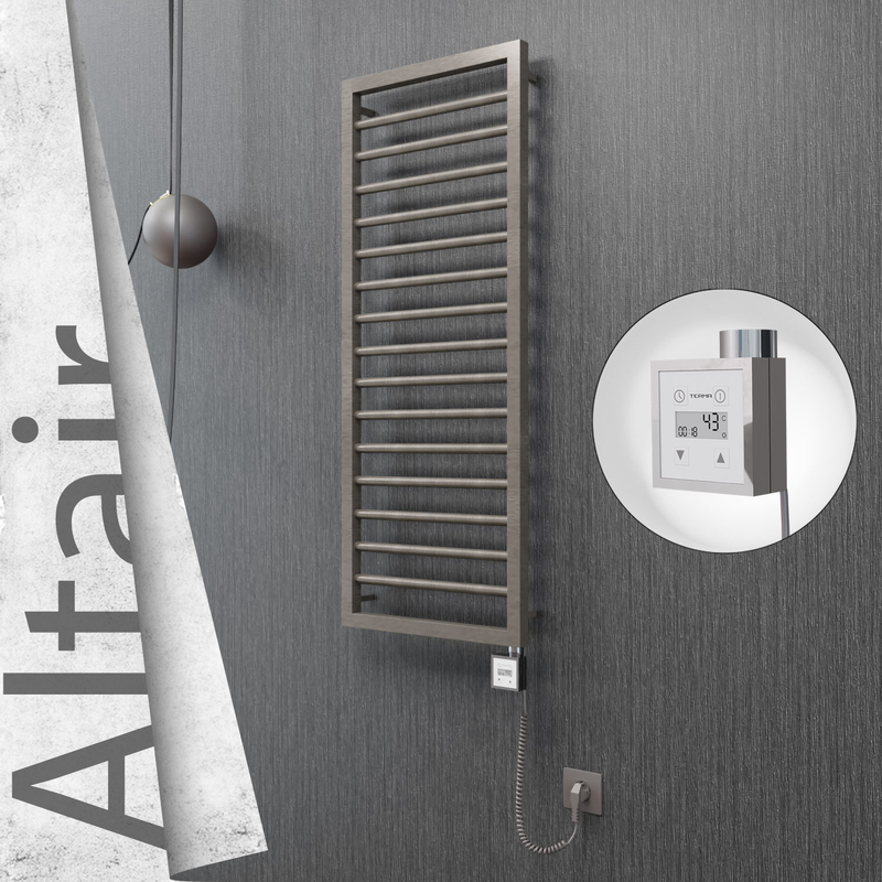 ALTAIR Elektrikli Paslanmaz Çelik Havlupan 400x1180 Satin Polisaj (KTX3 Termostat) 300W Spiral Kablolu