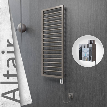 Radiva - Altair Elektrikli Paslanmaz Çelik Havlupan 400x1180 Satin Polisaj (KTX4 Termostat) 300W Spiral Kablolu