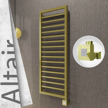 Radiva - Altair Elektrikli Paslanmaz Çelik Havlupan 400x1180 Satine Altın (KTX1 Termostat) 300W