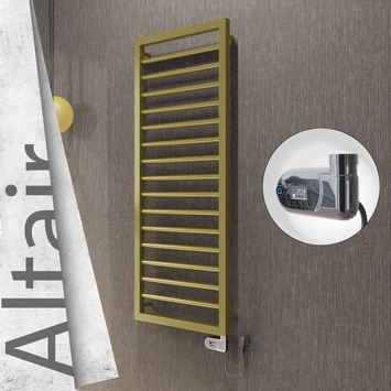 Radiva - Altair Elektrikli Paslanmaz Çelik Havlupan 400x1180 Satine Altın (Thesis Termostat) 300W
