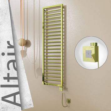 Radiva - Altair Elektrikli Paslanmaz Çelik Havlupan 400x1600 Altın (KTX1 Termostat) 300W Spiral Kablolu