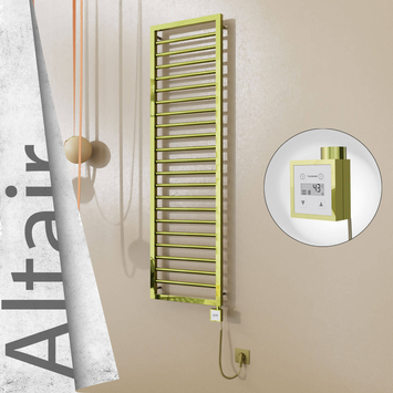 Radiva - Altair Elektrikli Paslanmaz Çelik Havlupan 400x1600 Altın (KTX3 Termostat) 300W Spiral Kablolu