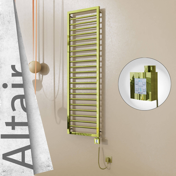Radiva - Altair Elektrikli Paslanmaz Çelik Havlupan 400x1600 Altın (KTX4 Termostat) 300W Spiral Kablolu
