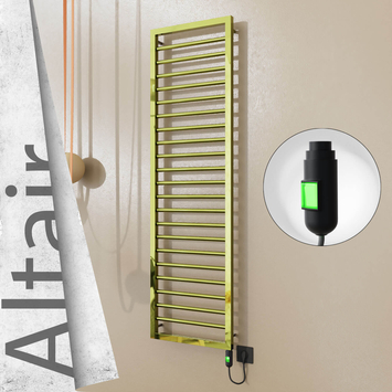 Radiva - Altair Elektrikli Paslanmaz Çelik Havlupan 400x1600 Altın (On/Off Düğmeli) 300W